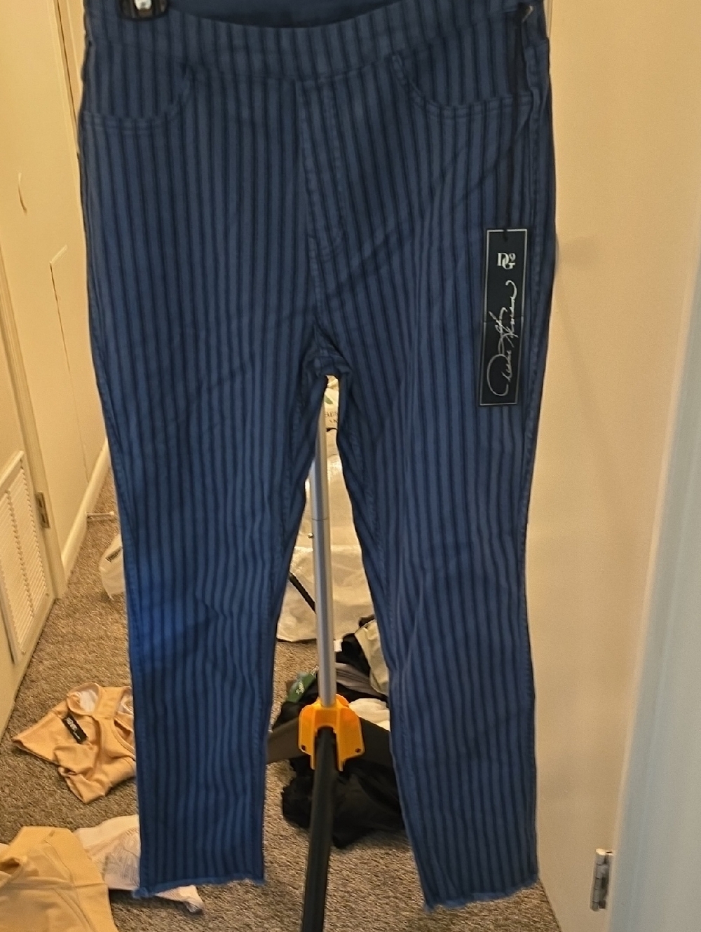 NWT Navy Striped REVERSIBLE Pants